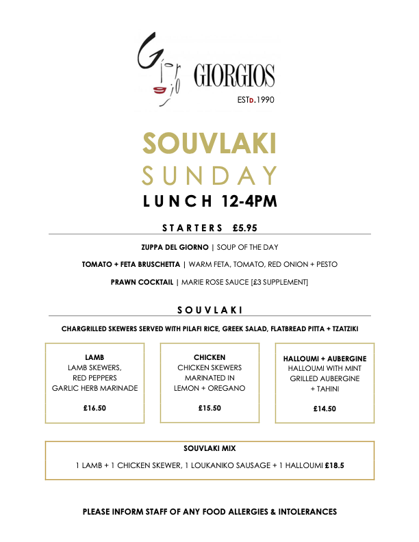 title Souvlaki Sunday Menu